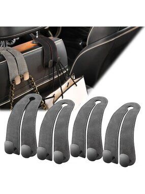 Car Headrest Purse Hook Set - Suede & Aluminum Bag Holder for SUVs, Trucks